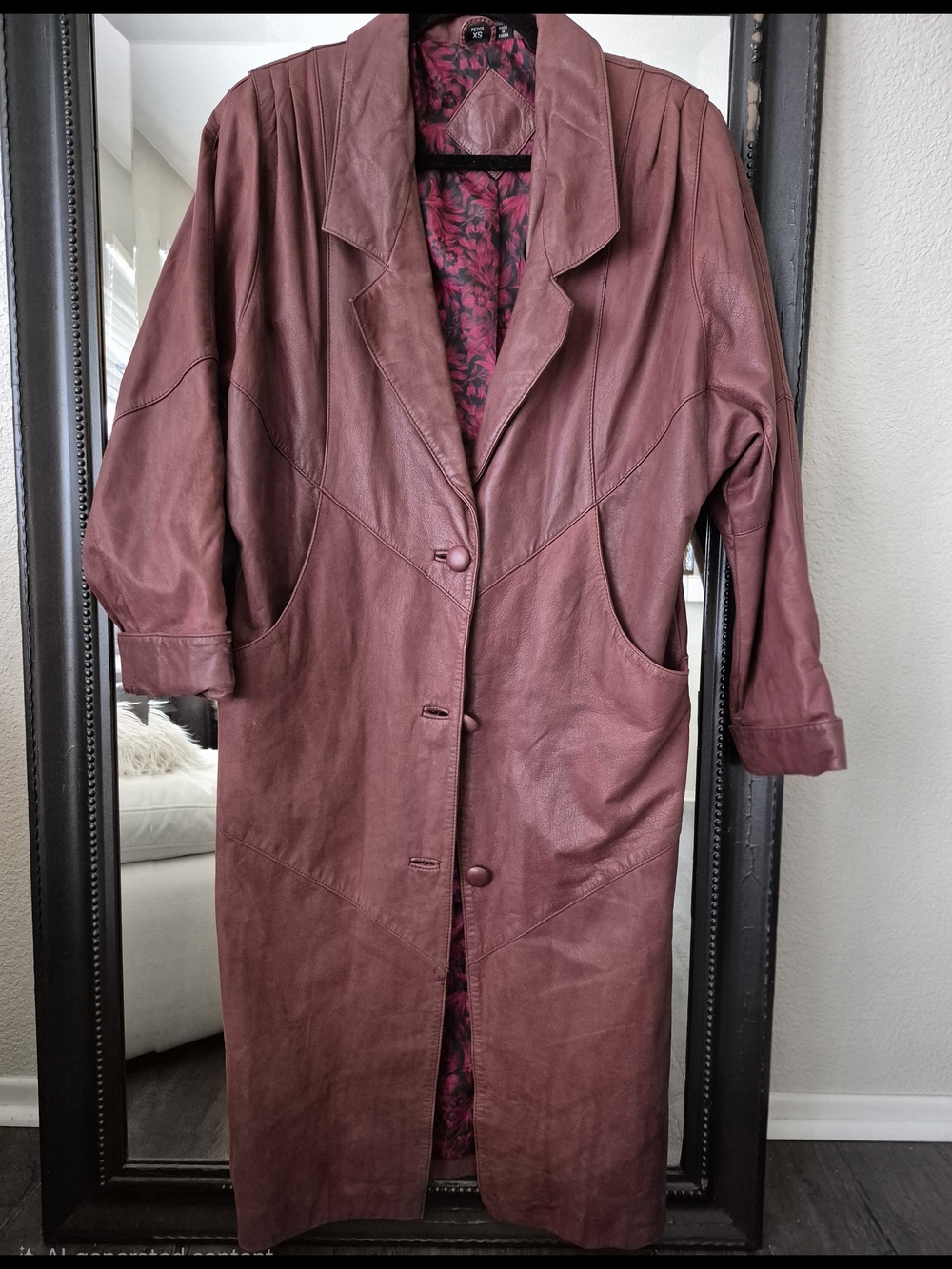 Jacqueline Ferrar Burgundy Soft Leather Coat - Petite XS